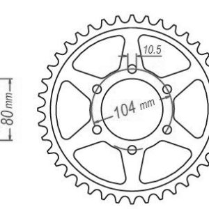 Couronne Acier 42 Dents - Pas 530 - Similaire JTR488 1976-2006