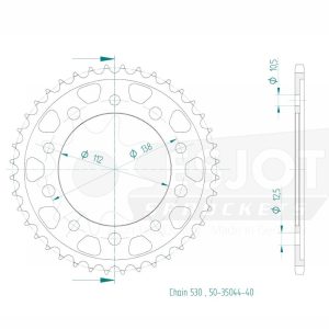 Couronne Acier 40 Dents - Pas 530 - Similaire JTR302 2014-2019