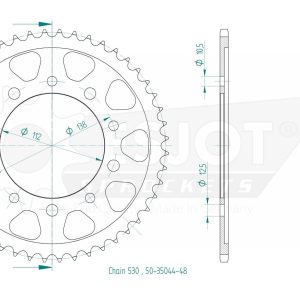 Couronne Acier 48 Dents - Pas 530 - Similaire JTR302