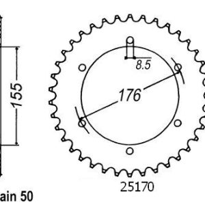 Couronne Acier 42 Dents - Pas 530 - Similaire JTR2011 1999-2021