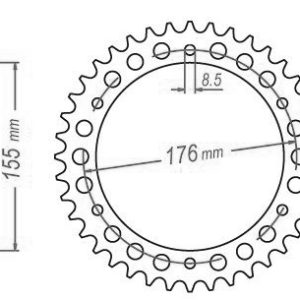 Couronne Acier 43 Dents - Pas 530 - Similaire JTR2011 1997-2021