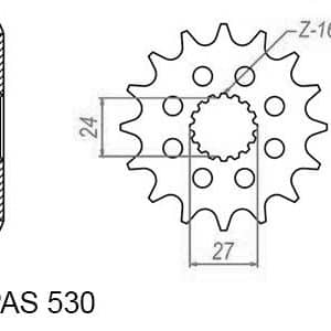 Pignon 17 Dents - Pas 530 - Similaire JTF423 2009-2014