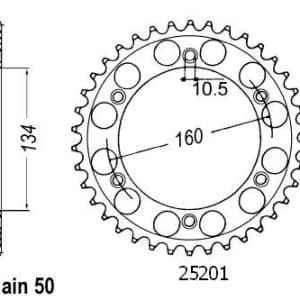 Couronne Acier 40 Dents - Pas 530 - Similaire JTR1306 2000-2007