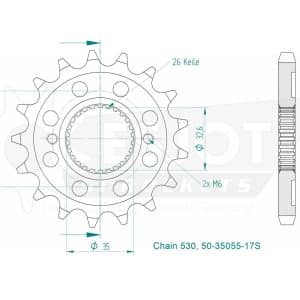 Pignon Ultralight 17 Dents - Pas 530 2009-2022