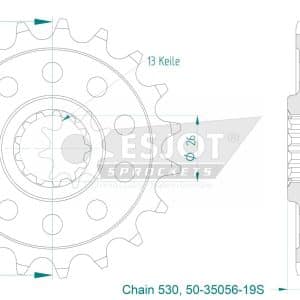 Pignon Ultralight 19 Dents - Pas 530 - Similaire JTF985 2021-2024