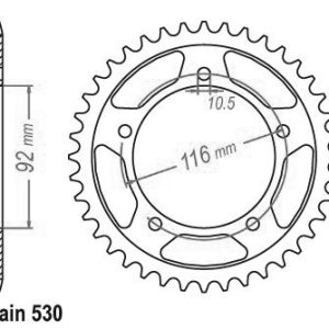 Couronne Acier 42 Dents - Pas 530 - Similaire JTR1493 2012-2020