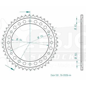 Couronne Acier 44 Dents - Pas 530 - Similaire JTR1340 2008-2015
