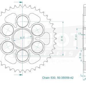 Couronne Acier 42 Dents - Pas 530