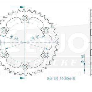 Couronne Acier 38 Dents - Pas 530 2017-2022