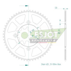 Couronne Alu. 56 Dents - Pas 420 - Similaire JTR1141