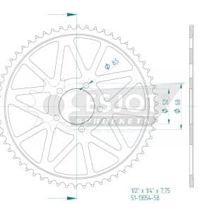 Couronne Alu. Noir 58 Dents - Pas 420 2016-2024