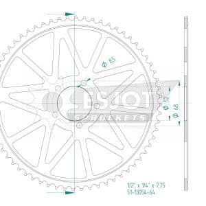 Couronne Alu. Noir 64 Dents - Pas 420 2016-2024