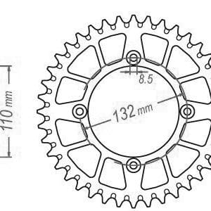 Couronne Alu. Orange 50 Dents - Pas 428 - Similaire JTA895