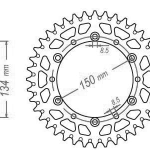 Couronne Alu. Vert 48 Dents - Pas 520 - Similaire JTA460 1982-2010