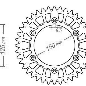 Couronne Alu. Orange 40 Dents - Pas 520 - Similaire JTA897 1997-2020