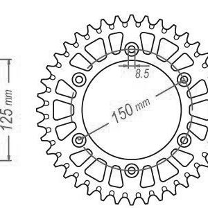 Couronne Alu. Orange 47 Dents - Pas 520 - Similaire JTA897 2024-2026