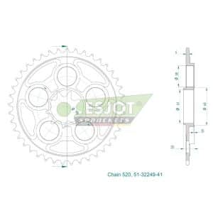 Couronne Alu. 41 dents – Pas 520