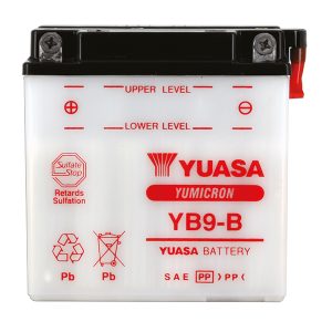 Batterie YB9-B Conventionnelle Avec Entretien- Livrée Avec Pack Acide 1978-2020