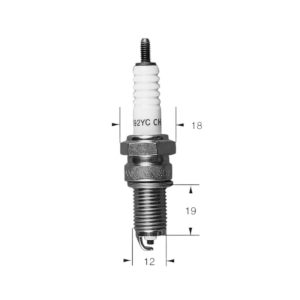 Bougie 8809 Ø12mm Culot: 19mm Equivalence DR8ES / DPR9EIX-9 1971-2009