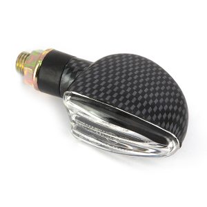 Paire de mini clignotants Triangle court - look carbone