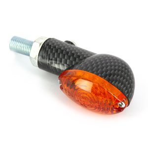 Paire de mini clignotants oval à LED - Look Carbone