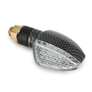 Paire de mini clignotants LED triangulaire court - Look carbone