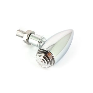 Paire de mini clignotants Bullet court - Chromé