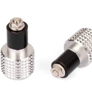 Embouts de guidon grille Ø17 anodisés argent