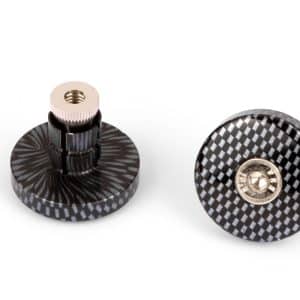 Embouts de guidon plats Ø13 et 17 look Carbone