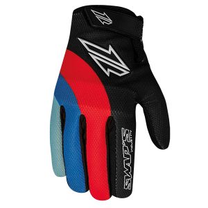 Gants Cross GAN095 S - Noir Rouge Bleu - Homologué CE KP1