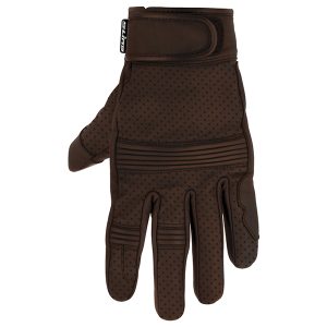 Gants Eté STRADA - Perforés en Cuir - Homologués CE - Marron XS