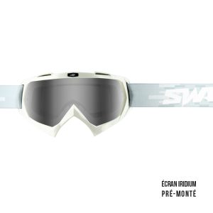 Masque cross SWAP'S PIXEL BLANC + Ecran Iridium Argent PRÉ-MONTÉ