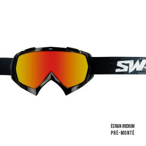 Masque cross SWAP'S PIXEL Noir + Ecran Iridium Or / Rouge PRÉ-MONTÉ