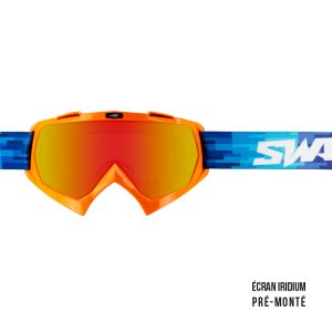 Masque cross SWAP'S PIXEL Orange + Ecran Iridium Or / Rouge PRÉ-MONTÉ
