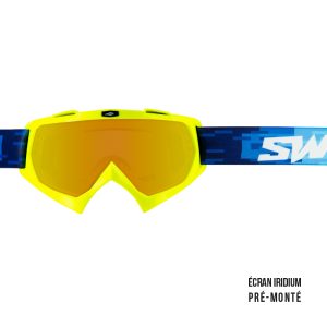 Masque cross SWAP'S PIXEL Jaune + Ecran Iridium Or PRÉ-MONTÉ