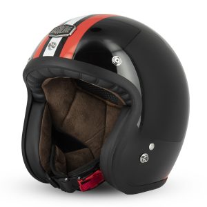 Casque Jet Cafe Racer S250 Noir / Rouge / Blanc Brillant - Taille XS