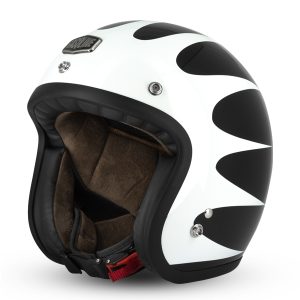 Casque Jet Cafe Racer S250 Noir / Blanc Brillant - Taille XS