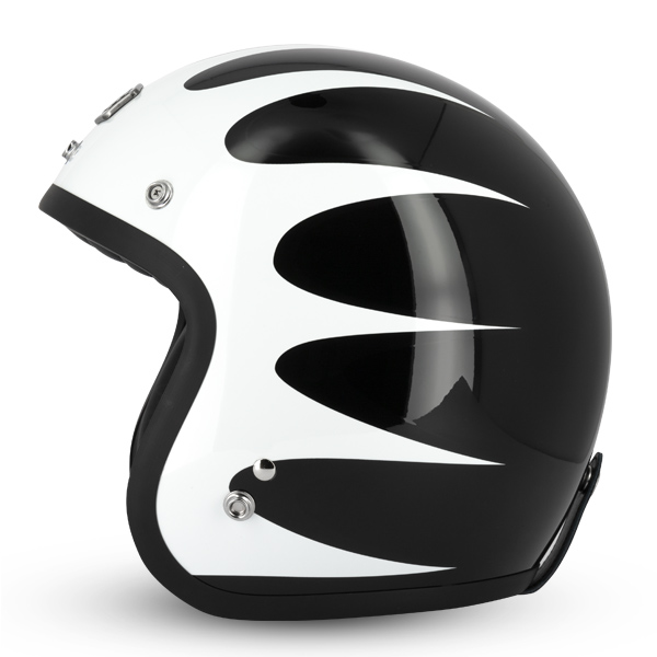 Casque Jet Cafe Racer S250 Noir / Blanc Brillant - Taille S – Image 3
