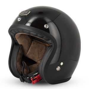 Casque Jet Cafe Racer S250 Noir Pailleté Brillant - Taille S