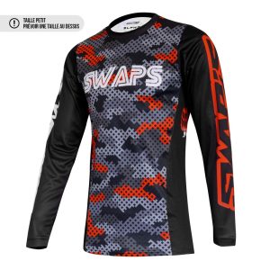 Maillot Cross CAMO Rouge KID - 8/9 ans