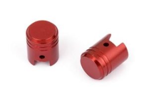 Capuchon de Valve Petit Piston Rouge Vendu par paire