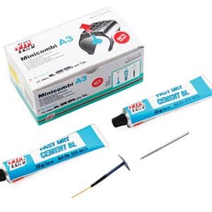 Kit Réparation Pneu Atelier - Champignon - 25 Minicombi A3 + 1 Fraise Ø3mm + 2 Tubes de Colle 25g