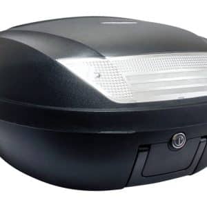 Top Case 52L Noir Mat 58x45x32.5cm (2 Casques Intégraux) Platine et Poignée