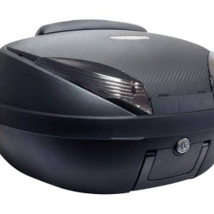 Top Case 52L Noir Mat / Carbone 58x45x32.5cm (2 Casques Intégraux) Platine, Doss