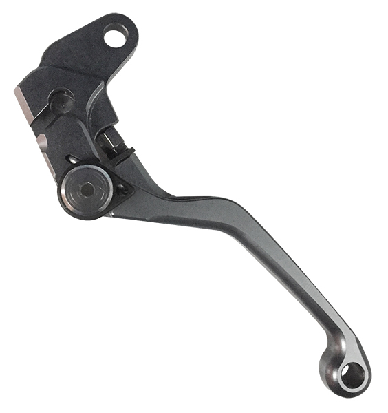 Levier Cross Alu Court Repliable - Frein - Couleur Titane - KAWASAKI KX 125 2000-2023 – Image 2