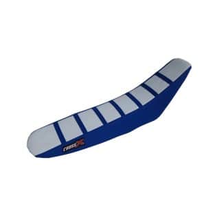 HOUSSE DE SELLE TM MX-EN 125-250-450-530 - TOP WHITE- SIDE BLUE-STRIPES BLUE 2003-2007