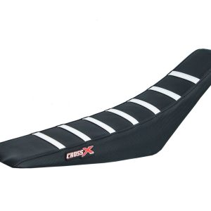 HOUSSE DE SELLE SHERCO SE-R SEF-R - TOP BLACK- SIDE BLACK-STRIPES WHITE 2012-2016