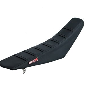 HOUSSE DE SELLE HONDA CRF 450 - TOP BLACK- SIDE BLACK-STRIPES BLACK 2002-2004