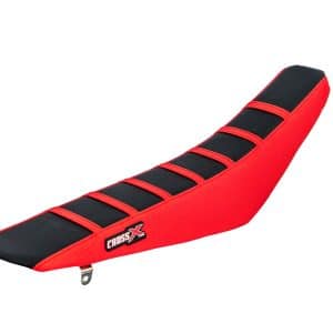 HOUSSE DE SELLE HONDA CR 125-250 TOP BLACK- SIDE RED-STRIPES RED 2000-2007