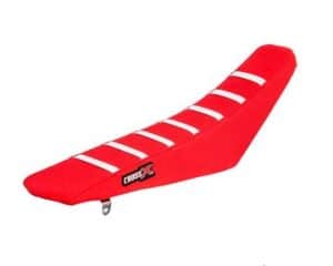 HOUSSE DE SELLE HONDA CRF 450 - TOP RED- SIDE RED-STRIPES WHITE 2021-2026